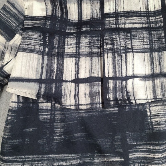 Simply Vera‎ Jacket Blazer Womens Small Black White Plaid Button Double Breasted - Picture 10 of 16